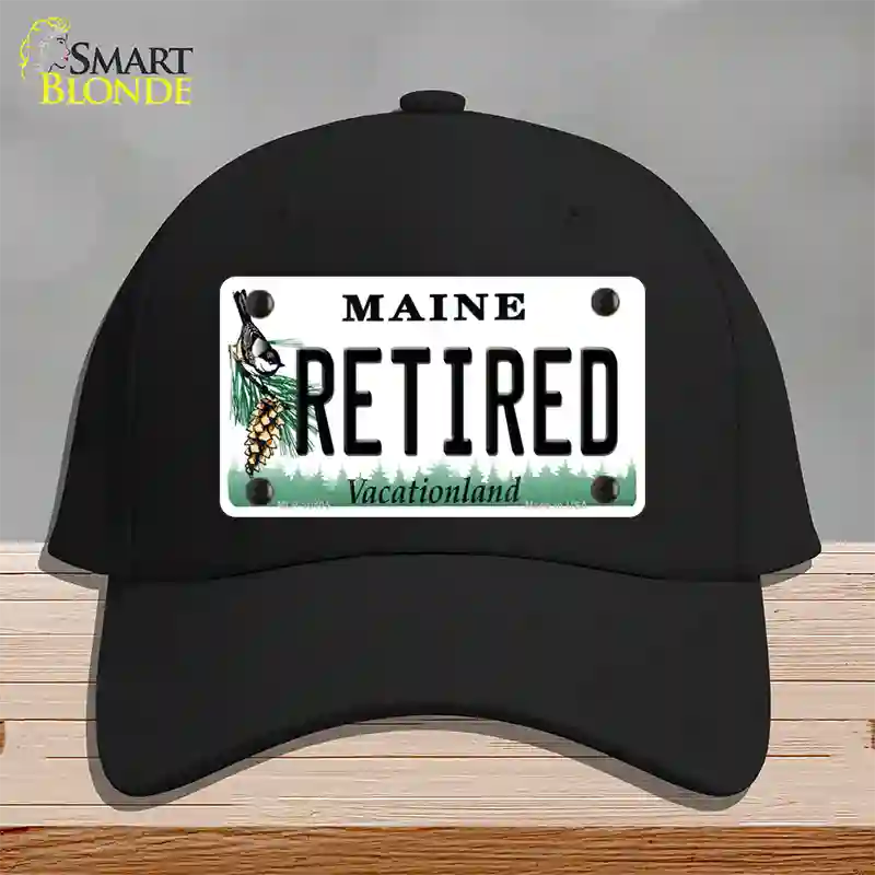 Retired Maine Novelty License Plate Hat Cotton / Black