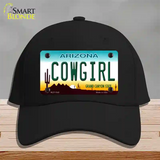 Cowgirl Novelty License Plate Hat Cotton / Black