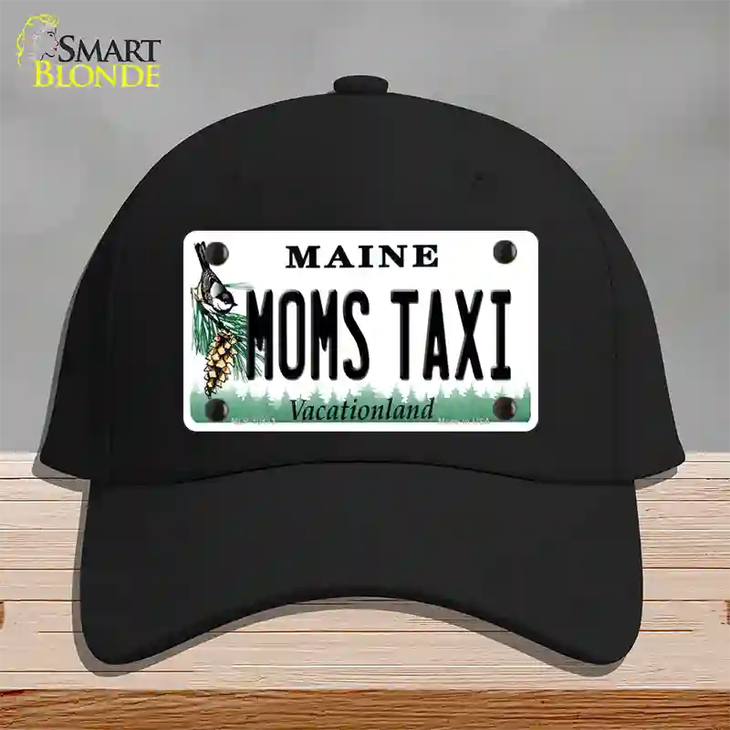 Moms Taxi Maine Novelty License Plate Hat Cotton / Black