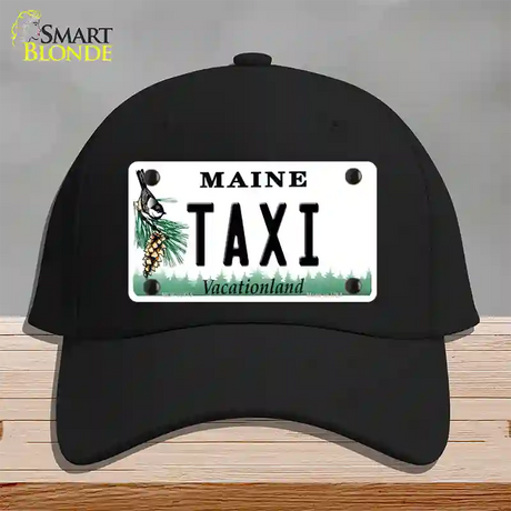 Taxi Maine Novelty License Plate Hat Cotton / Black