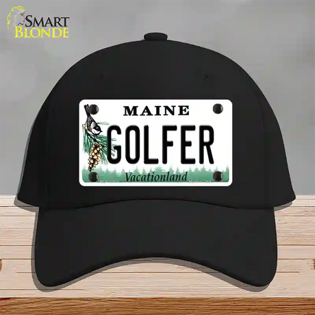 Golfer Maine Novelty License Plate Hat Cotton / Black