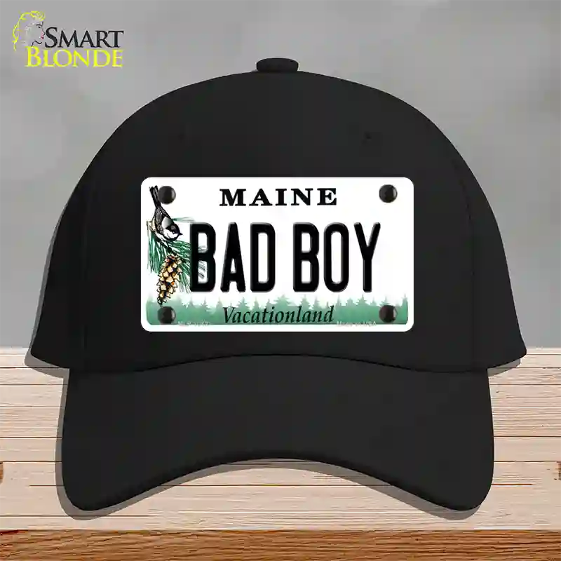 Bad Boy Maine Novelty License Plate Hat Cotton / Black