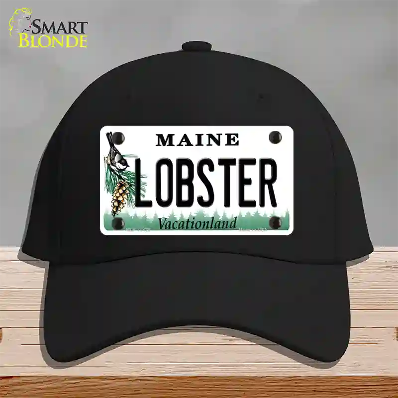 Lobster Maine Novelty License Plate Hat Cotton / Black