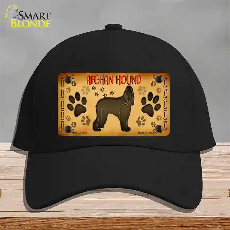 Afghan Hound Novelty License Plate Hat Cotton / Black