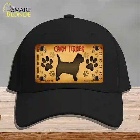 Cairn Terrier Novelty License Plate Hat Cotton / Black