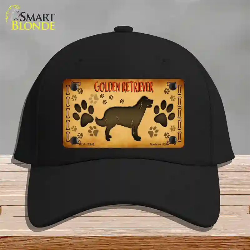 Golden Retriever Novelty License Plate Hat Cotton / Black