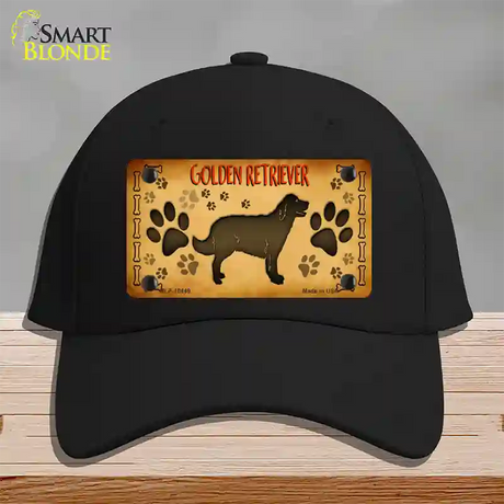 Golden Retriever Novelty License Plate Hat Cotton / Black