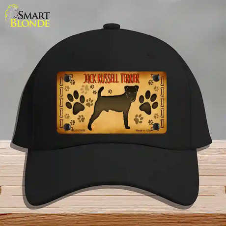 Jack Russell Terrier Novelty License Plate Hat Cotton / Black