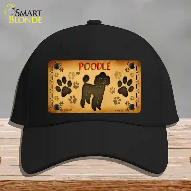 Poodle Novelty License Plate Hat Cotton / Black