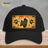 Shih Tzu Novelty License Plate Hat Cotton / Black