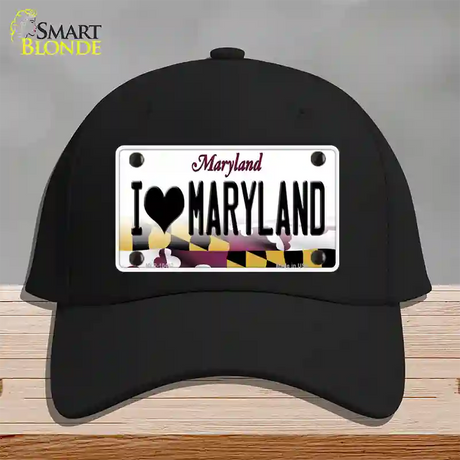 I Love Maryland Novelty License Plate Hat Cotton / Black