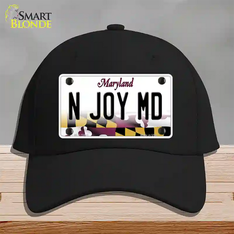 N Joy MD Maryland Novelty License Plate Hat Cotton / Black