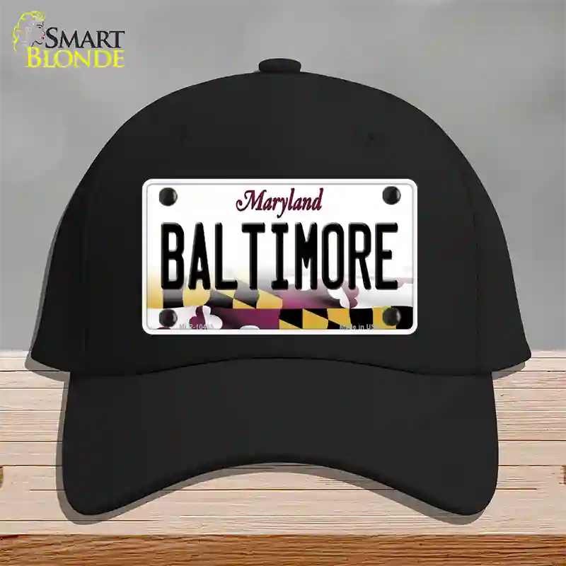 Baltimore Maryland Novelty License Plate Hat Cotton / Black