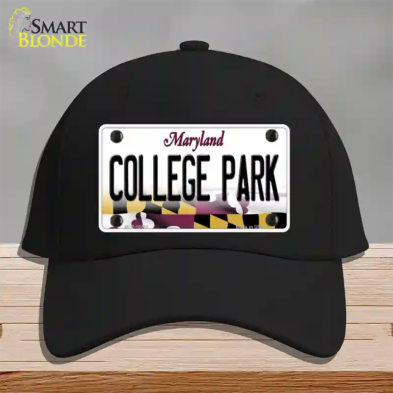 College Park Maryland Novelty License Plate Hat Cotton / Black