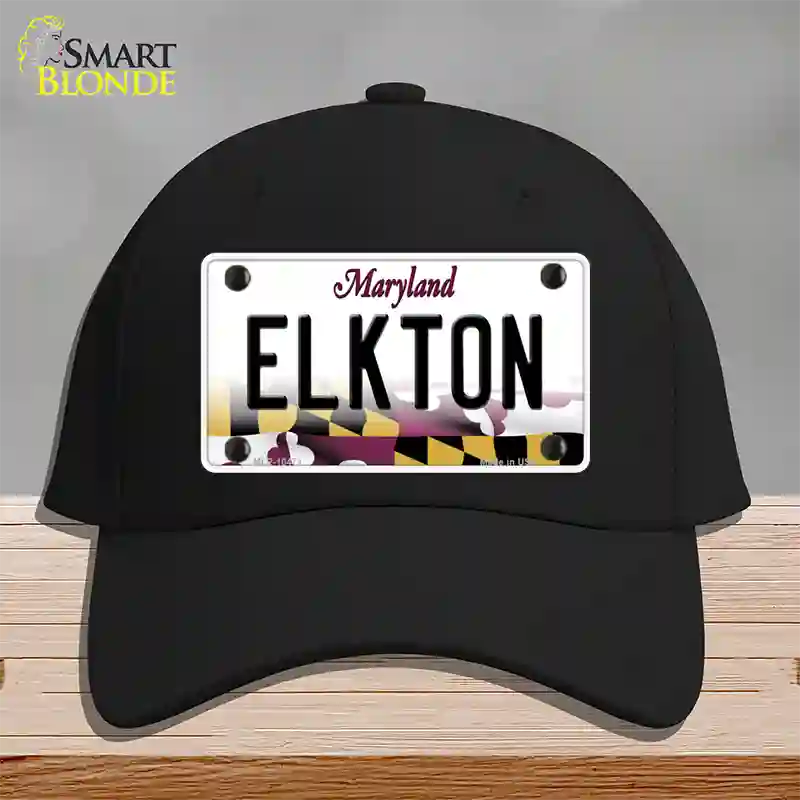 Elkton Maryland Novelty License Plate Hat Cotton / Black