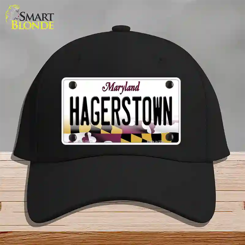 Hagerstown Maryland Novelty License Plate Hat Cotton / Black