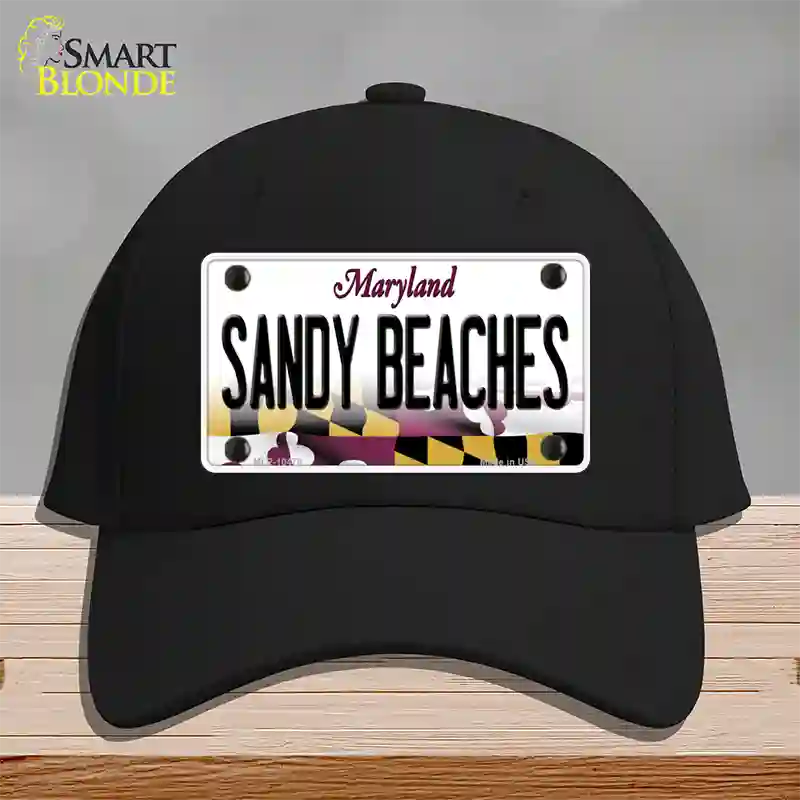 Sandy Beaches Maryland Novelty License Plate Hat Cotton / Black