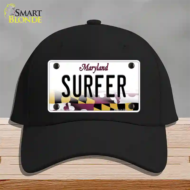 Surfer Maryland Novelty License Plate Hat Cotton / Black