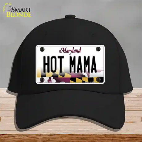 Hot Mama Maryland Novelty License Plate Hat Cotton / Black