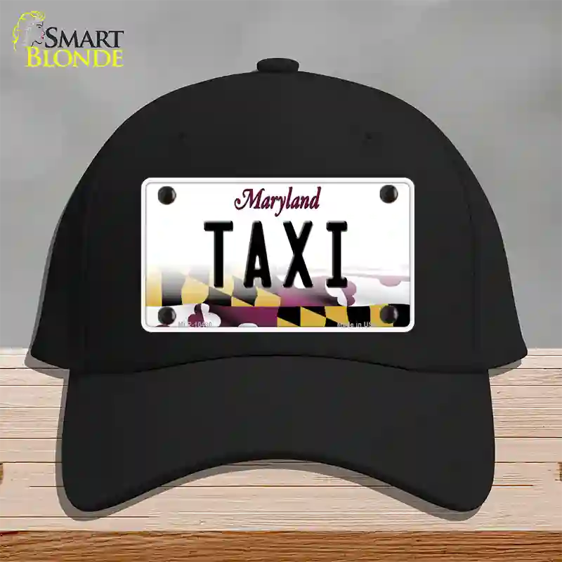 Taxi Maryland Novelty License Plate Hat Cotton / Black