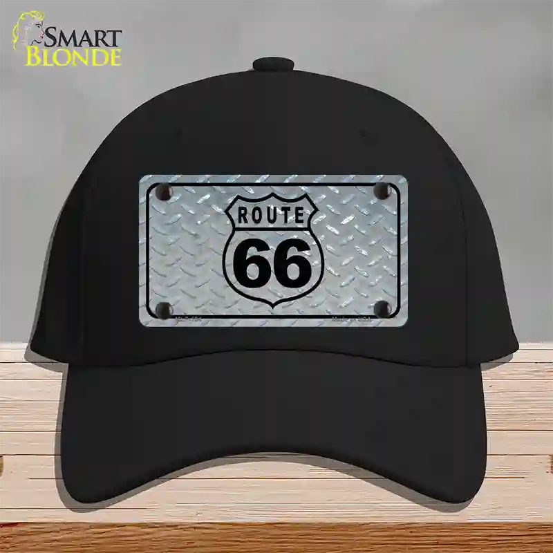 Route 66 Shield Diamond Novelty License Plate Hat Cotton / Black