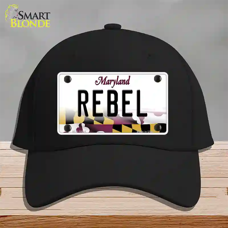 Rebel Maryland Novelty License Plate Hat Cotton / Black