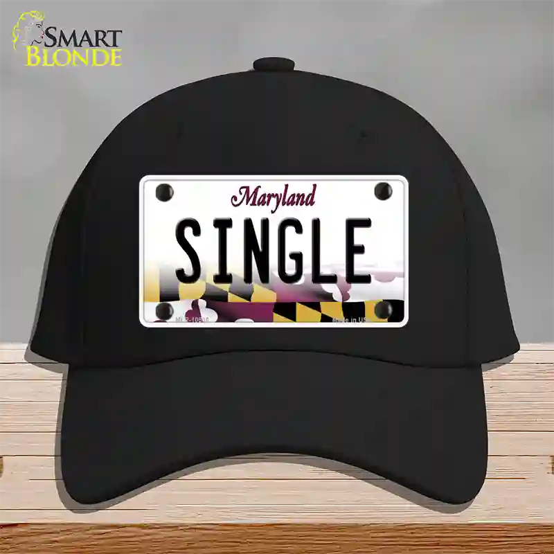 Single Maryland Novelty License Plate Hat Cotton / Black