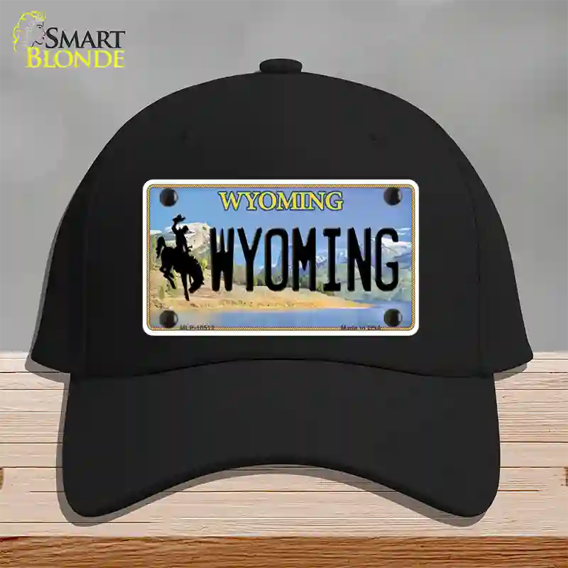 Wyoming Tag Novelty License Plate Hat Cotton / Black