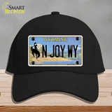 N Joy WY Wyoming Novelty License Plate Hat Cotton / Black