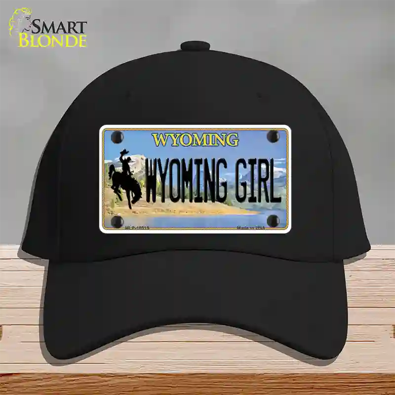 Wyoming Girl Novelty License Plate Hat Cotton / Black