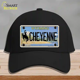 Cheyenne Wyoming Novelty License Plate Hat Cotton / Black