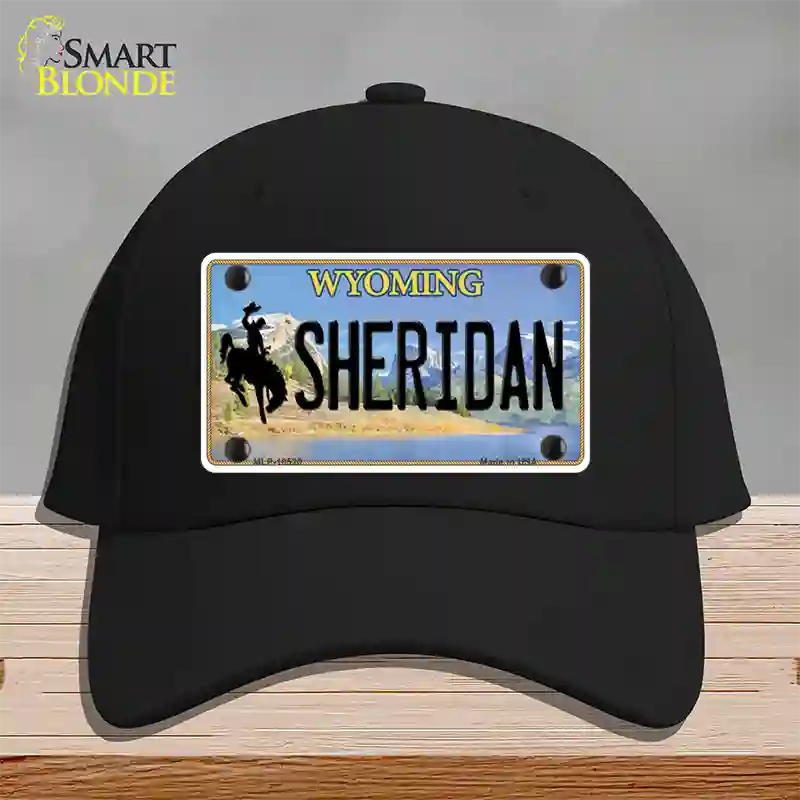 Sheridan Wyoming Novelty License Plate Hat Cotton / Black