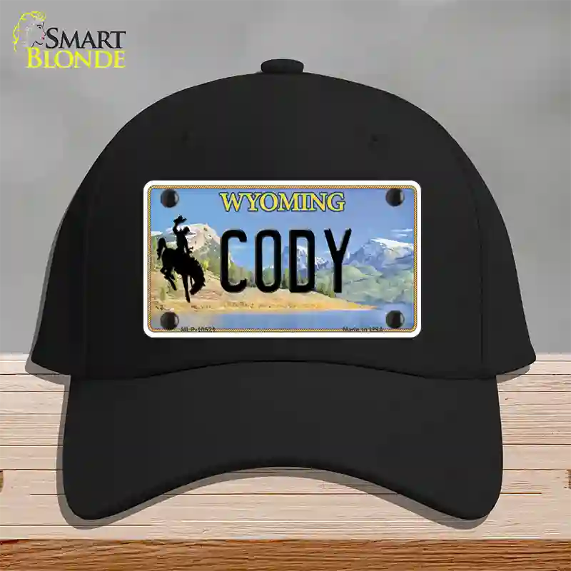 Cody Wyoming Novelty License Plate Hat Cotton / Black