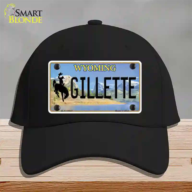 Gillette Wyoming Novelty License Plate Hat Cotton / Black