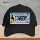 Cowboy Wyoming Novelty License Plate Hat Cotton / Black