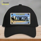 Cowgirl Wyoming Novelty License Plate Hat Cotton / Black