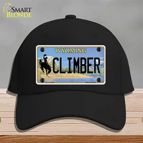 Climber Wyoming Novelty License Plate Hat Cotton / Black