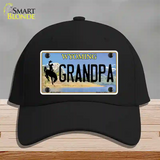 Grandpa Wyoming Novelty License Plate Hat Cotton / Black