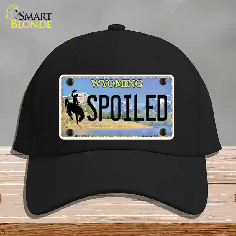 Spoiled Wyoming Novelty License Plate Hat Cotton / Black