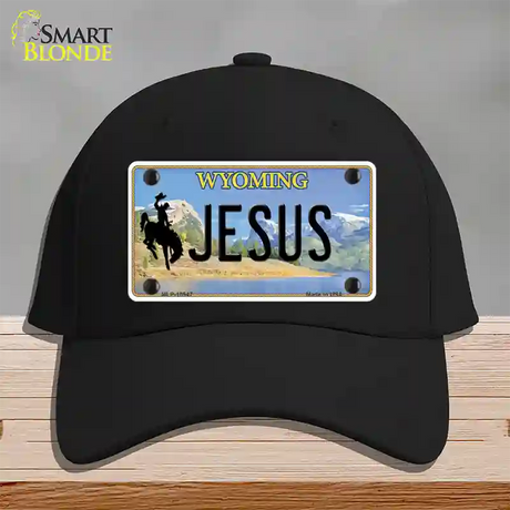 Jesus Wyoming Novelty License Plate Hat Cotton / Black