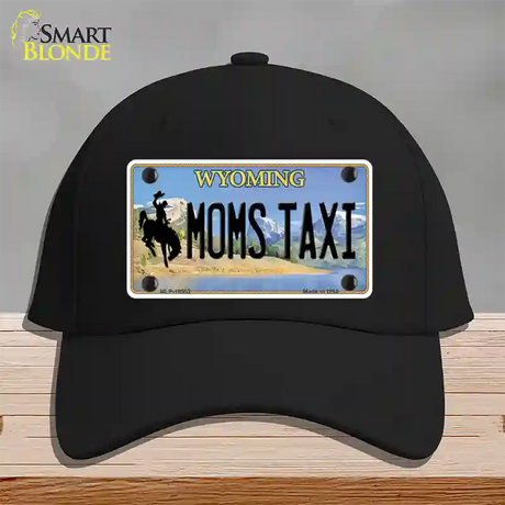 Moms Taxi Wyoming Novelty License Plate Hat Cotton / Black