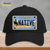 Native Wyoming Novelty License Plate Hat Cotton / Black