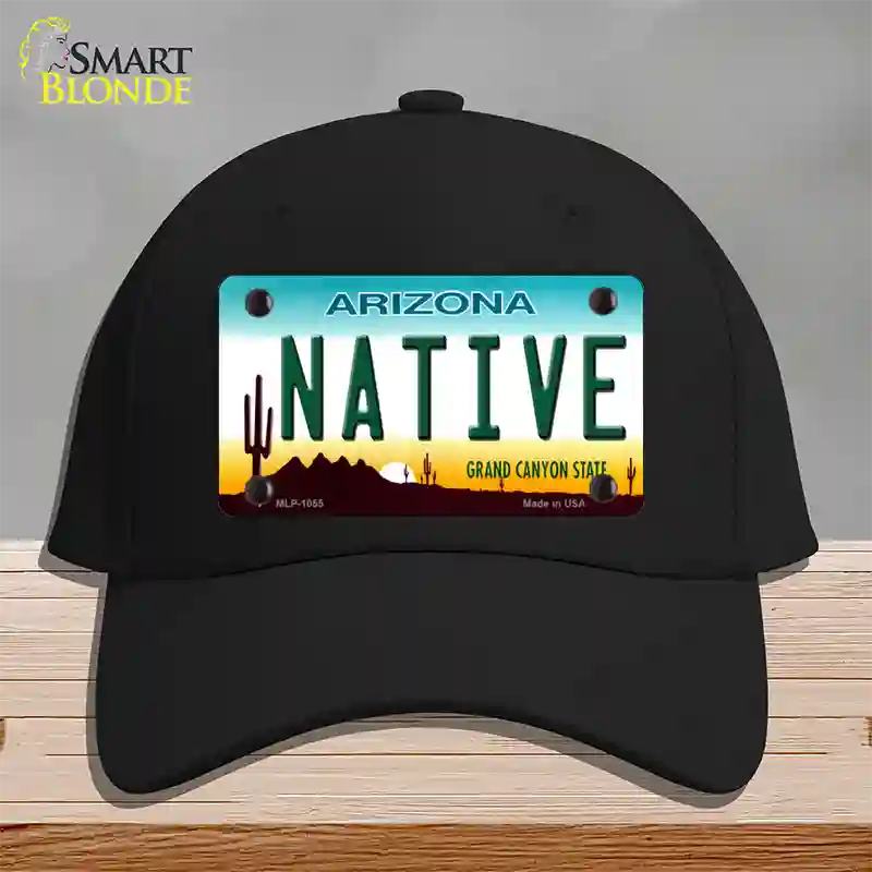 Native Arizona Novelty License Plate Hat Cotton / Black