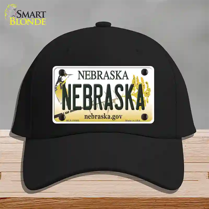 Nebraska Gov Novelty License Plate Hat Cotton / Black