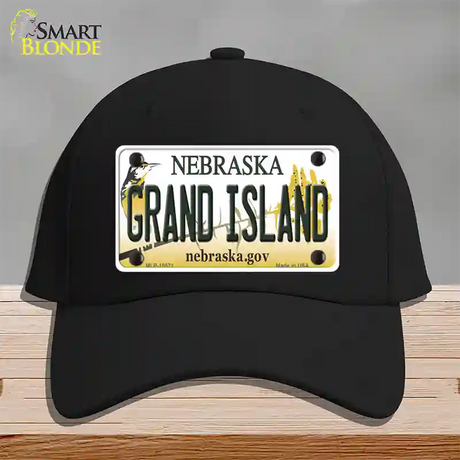 Grand Island Nebraska Novelty License Plate Hat Cotton / Black