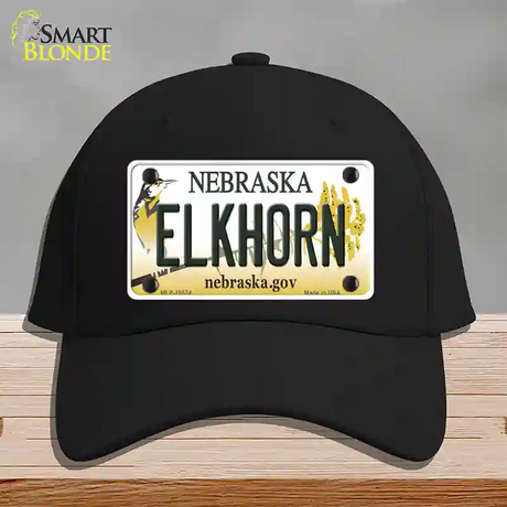 Elkhorn Nebraska Novelty License Plate Hat Cotton / Black