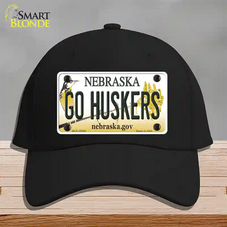 Go Huskers Nebraska Novelty License Plate Hat Cotton / Black