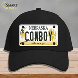 Cowboy Nebraska Novelty License Plate Hat Cotton / Black