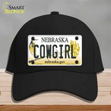 Cowgirl Nebraska Novelty License Plate Hat Cotton / Black