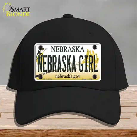 Nebraska Girl Novelty License Plate Hat Cotton / Black